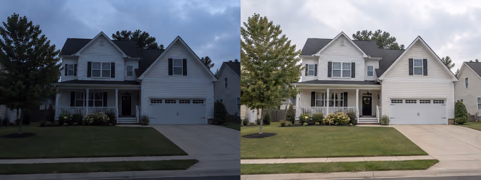 Before: illustrative A home in the USA, underexposed